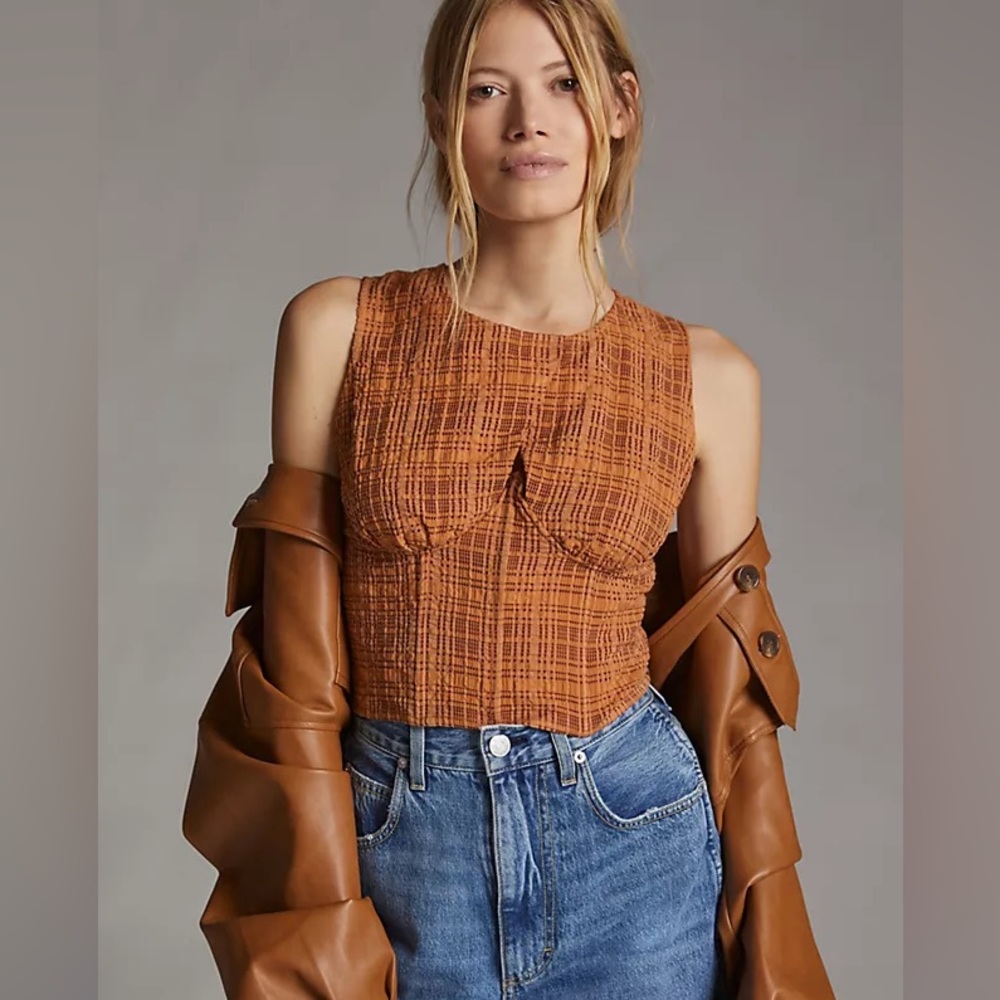 Anyhropologie Current Air Seamed Corset Blouse